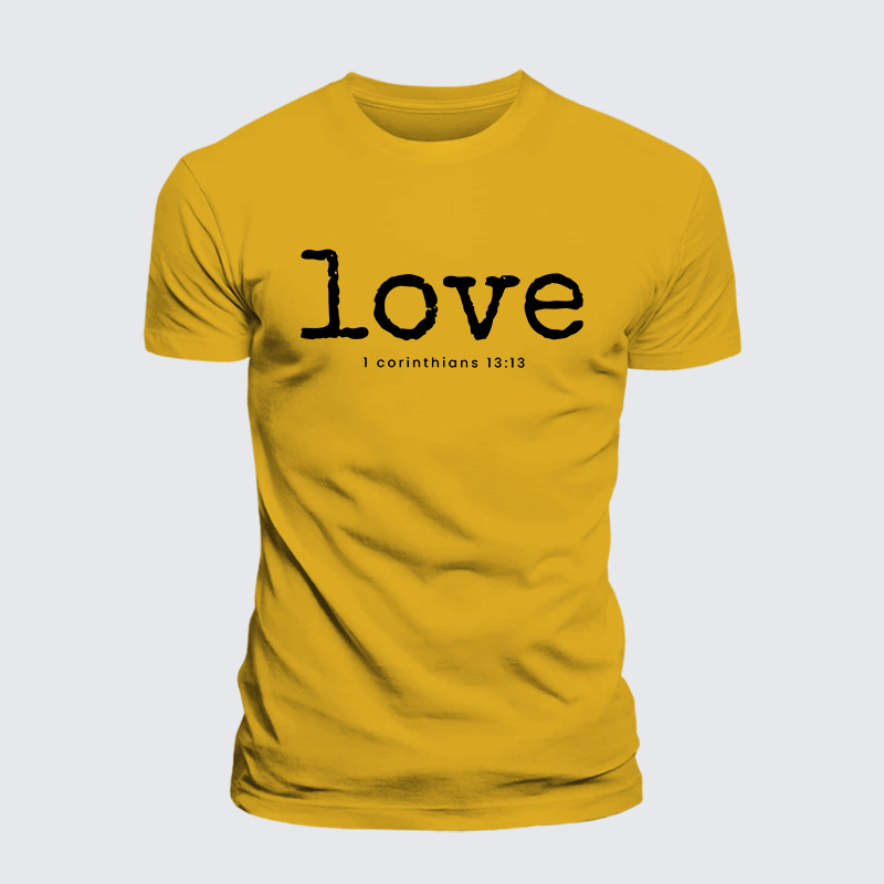 Love 1 Corinthians 13:13 Jesus God Christian Premium Mercerized Cotton Tee