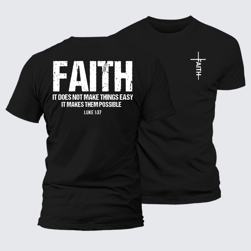 Faith Jesus God Christian Premium Mercerized Cotton Tee