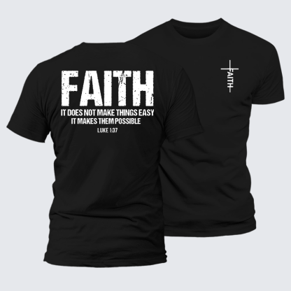 Faith Jesus God Christian Premium Mercerized Cotton Tee