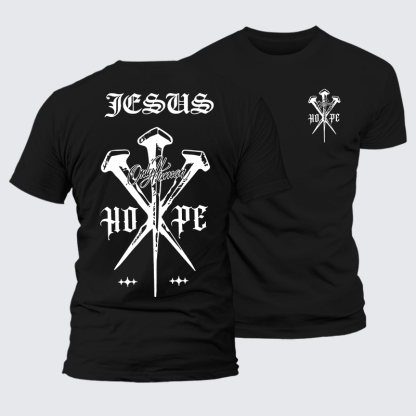 Only Human Hpoe Jesus God Christian Premium Mercerized Cotton Tee