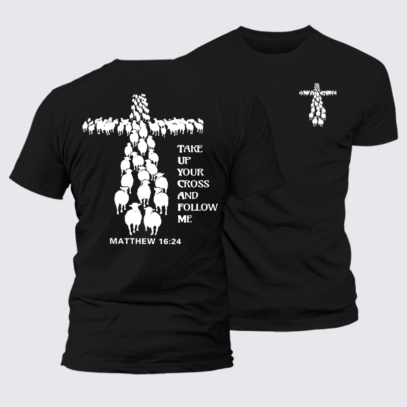 Man Of God Husband Dad Jesus God Christian Cotton T-Shirt