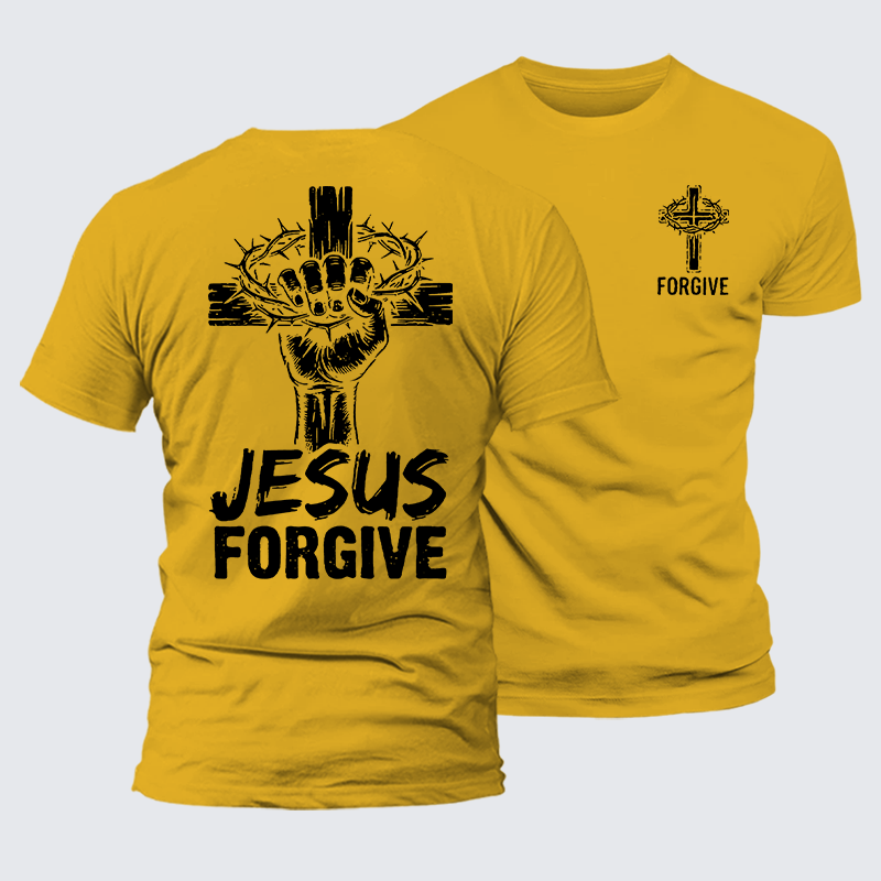 Jesus Forgiven Jesus God Christian Premium Mercerized Cotton Tee