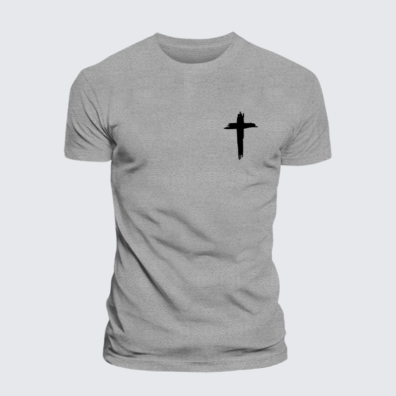 Cross Printed Jesus God Christian Cotton T-Shirt
