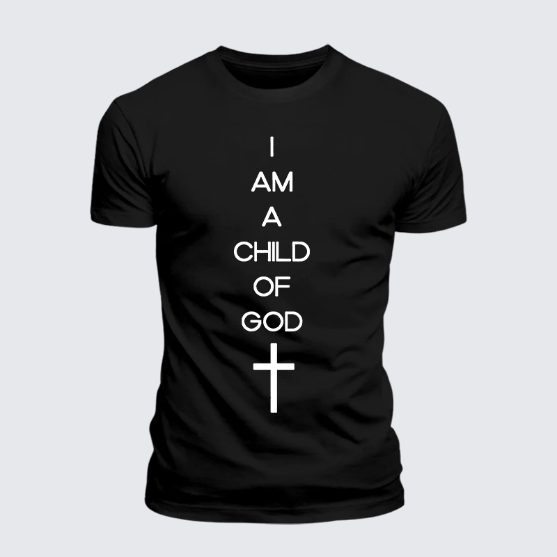Man Of God Husband Dad Jesus God Christian Cotton T-Shirt