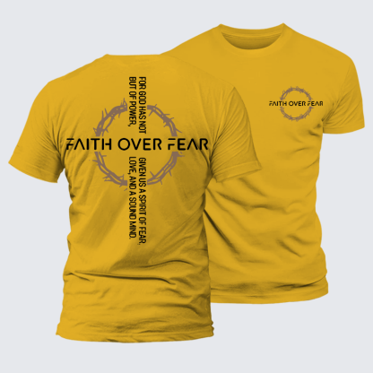  Faith Over Fear Jesus God Christian Premium Mercerized Cotton Tee