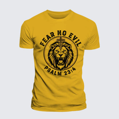 Fear No Evil Jesus God Christian Premium Mercerized Cotton Tee