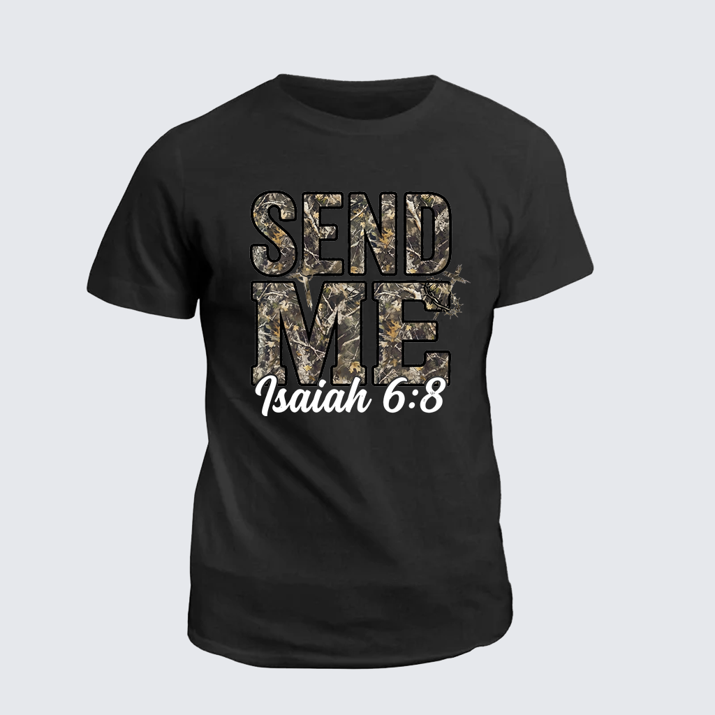 Isaiah 6:8 - SEND ME Jesus God Christian Cotton T-Shirt