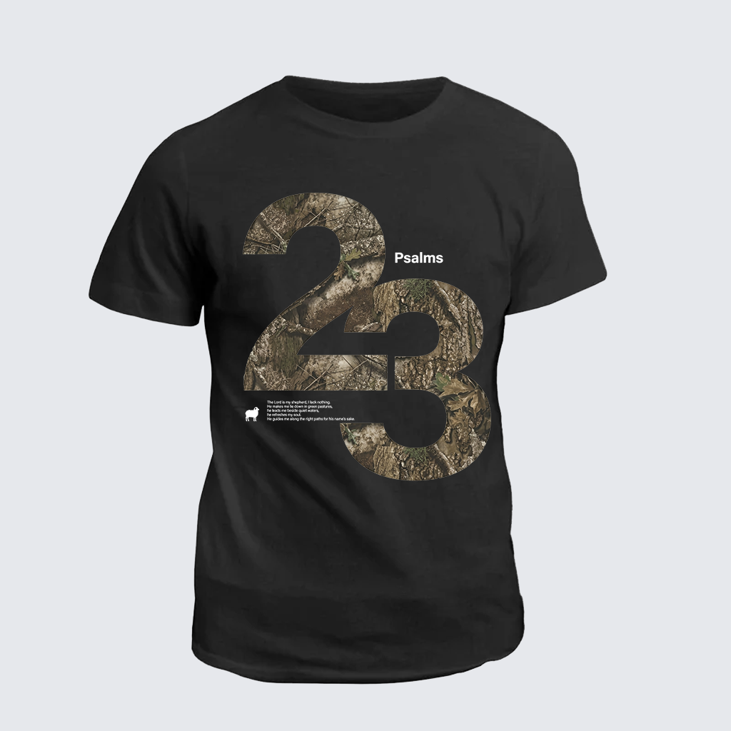 Psalm 23 Jesus God Christian Cotton T-Shirt