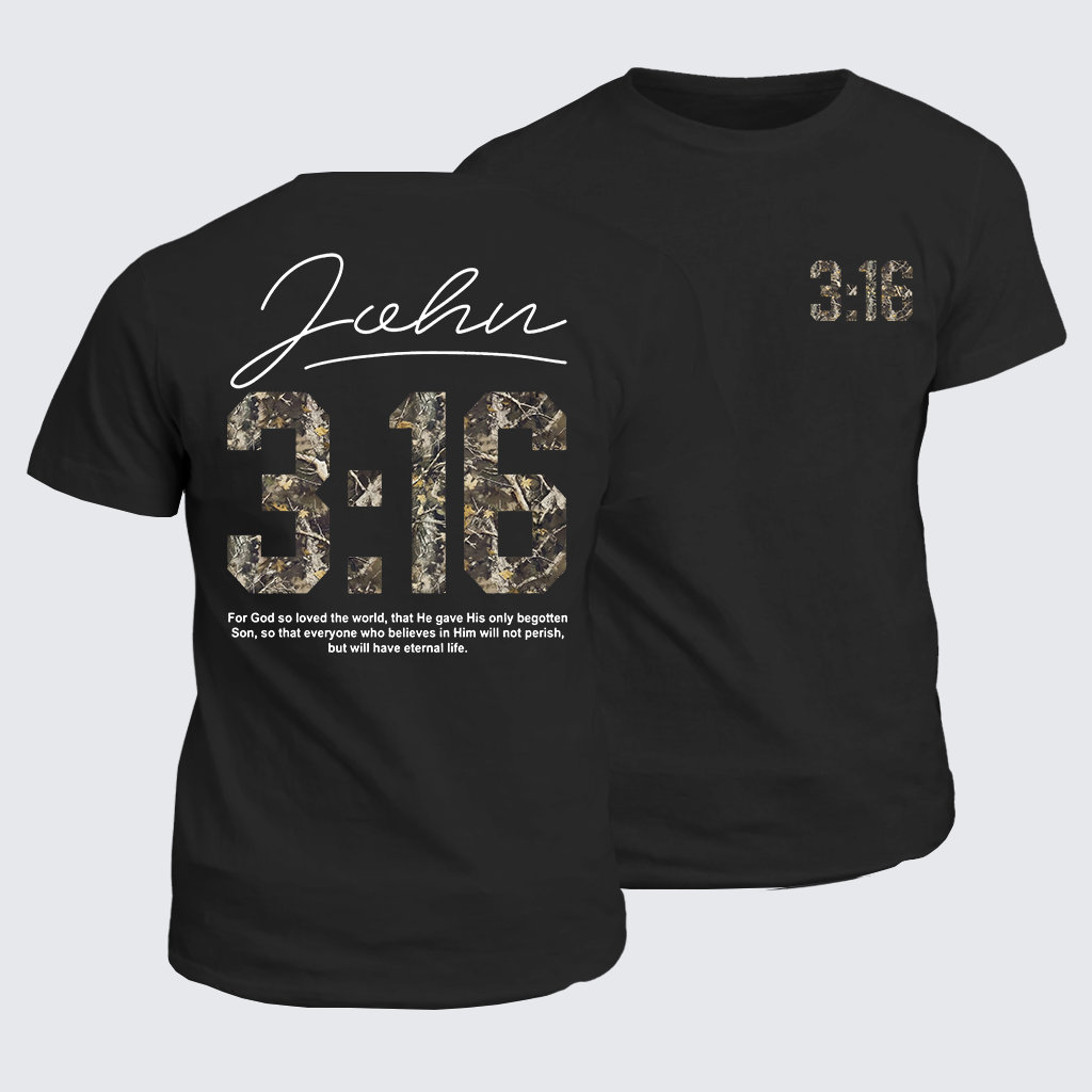 John 3:16 Jesus God Christian Cotton T-Shirt