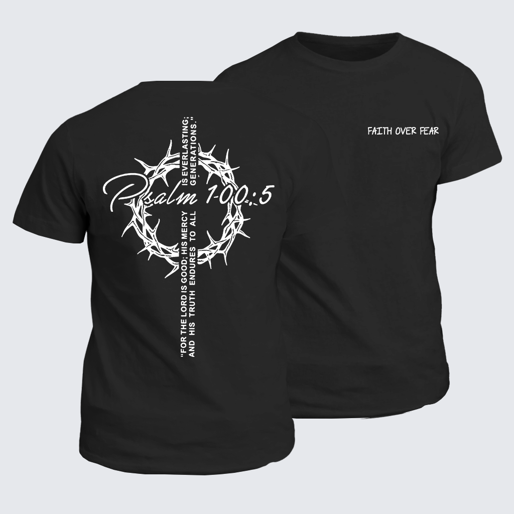 Faith Over Fear Crown Jesus God Christian Cotton T-Shirt