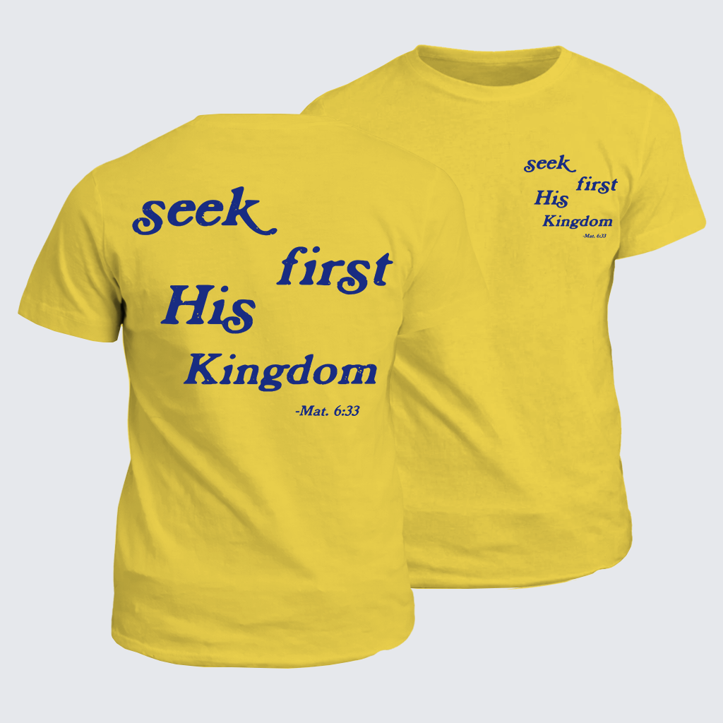 Seek First His Kingdom Jesus God Christian Cotton T-Shirt