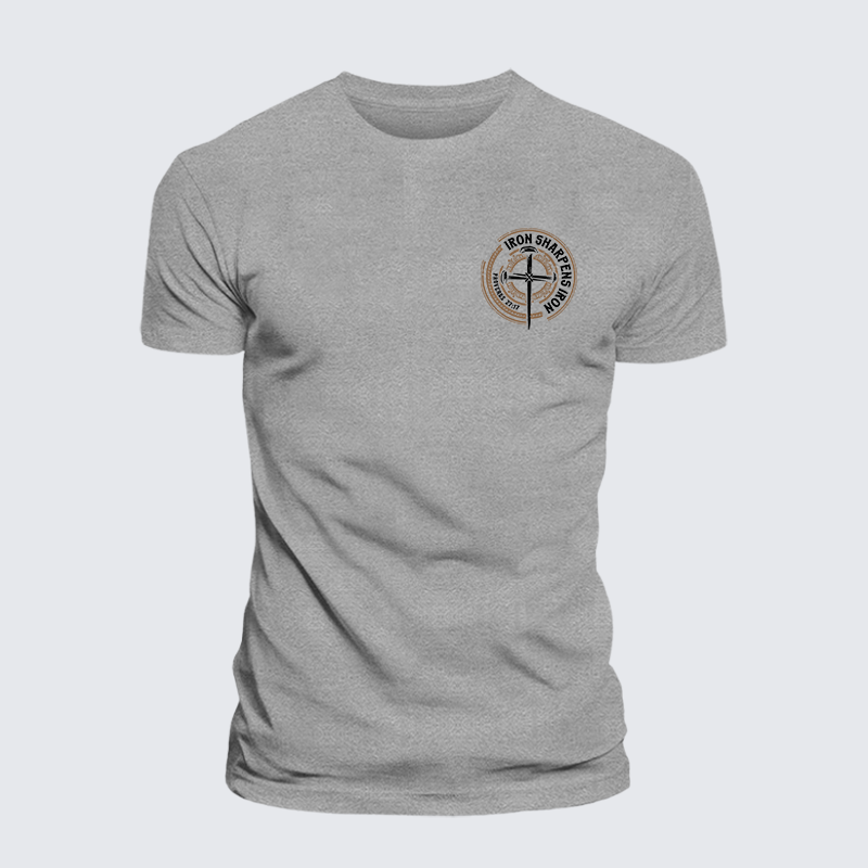 Iron Sharpens Iron - Proverbs 27:17 Jesus God Christian Cotton T-Shirt