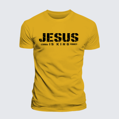 Jesus Is King Jesus God Christian Premium Mercerized Cotton Tee