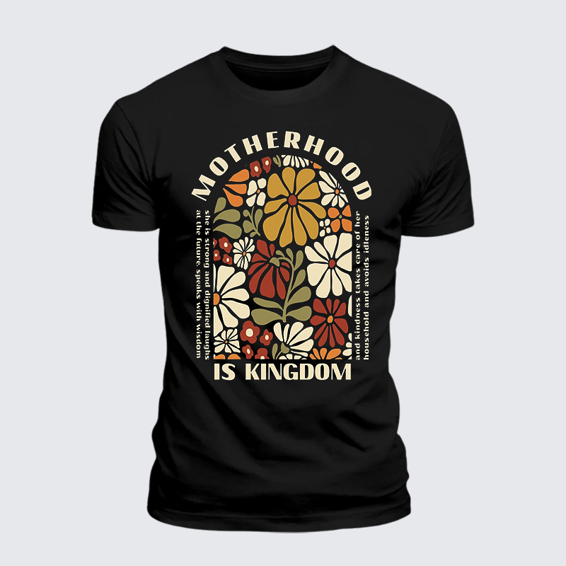 Motherhood Is Kingdom Work Jesus God Christian Premium Mercerized Cotton Tee