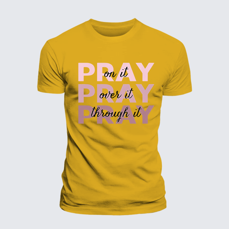 Pray Jesus God Christian Premium Mercerized Cotton Tee