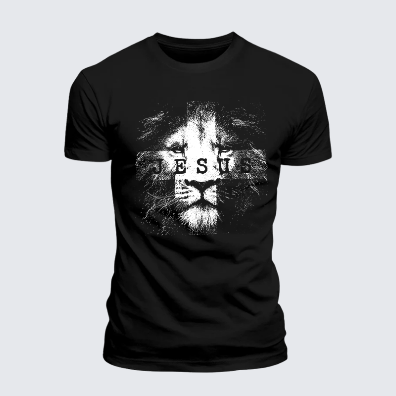 Jesus Lion Jesus God Christian Premium Mercerized Cotton Tee