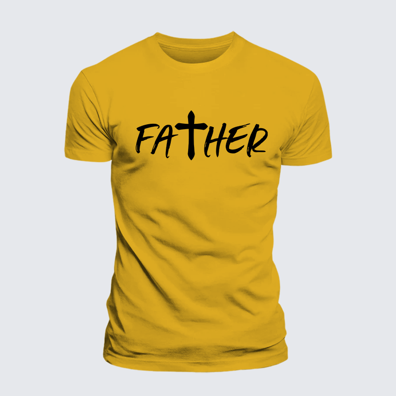 Father Christian Cross Jesus God Christian Premium Mercerized Cotton Tee