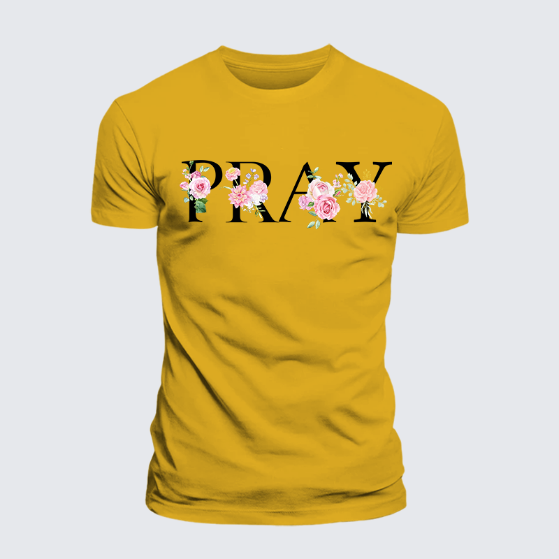 Pray Jesus God Christian Premium Mercerized Cotton Tee
