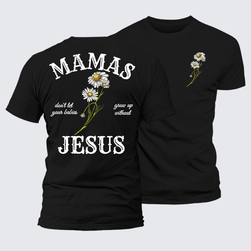Blossoms Of Faith And Love Jesus God Christian Premium Mercerized Cotton Tee