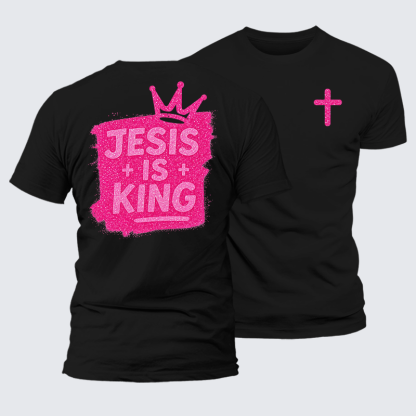 Jesus Is King Jesus God Christian Premium Mercerized Cotton Tee
