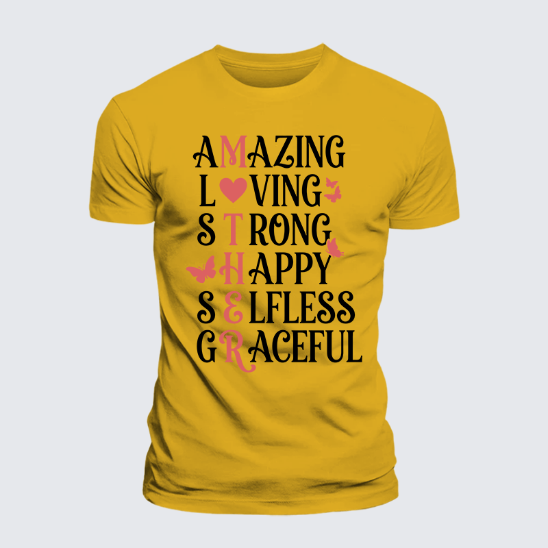 Amazing Mother Jesus God Christian Premium Mercerized Cotton Tee