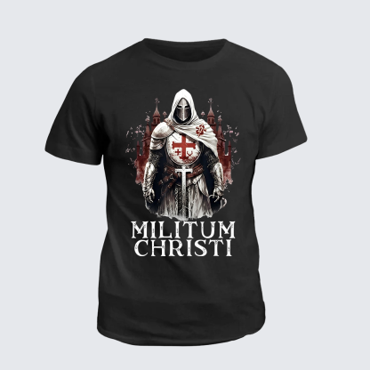 Knight Catholic Religious Military Crusader  Jesus God Christian Cotton T-Shirt