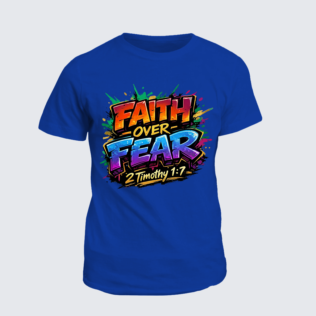 Faith Over Fear Jesus God Christian Cotton T-Shirt