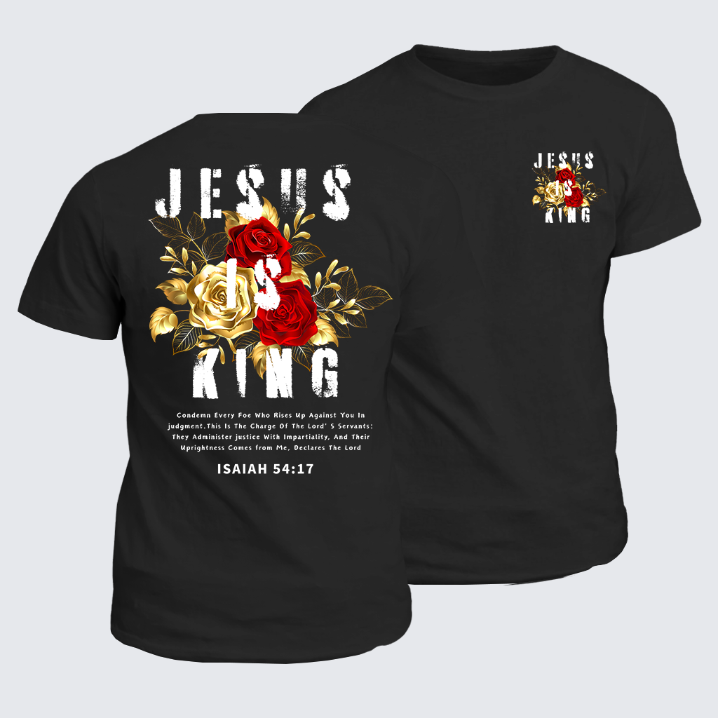Jesus Is King Jesus God Christian Cotton T-Shirt