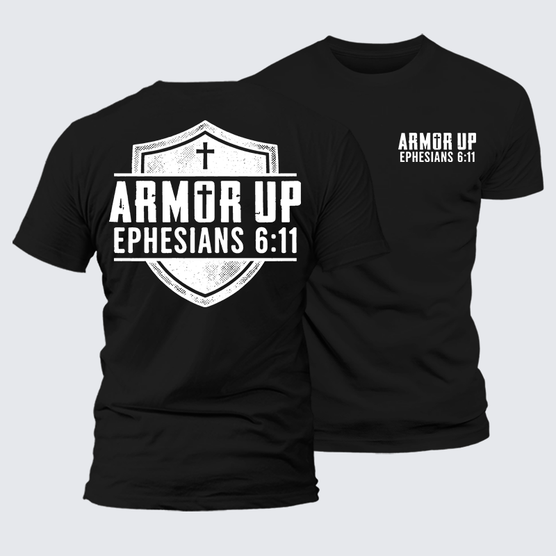Armor Up Jesus God Christian Premium Mercerized Cotton Tee