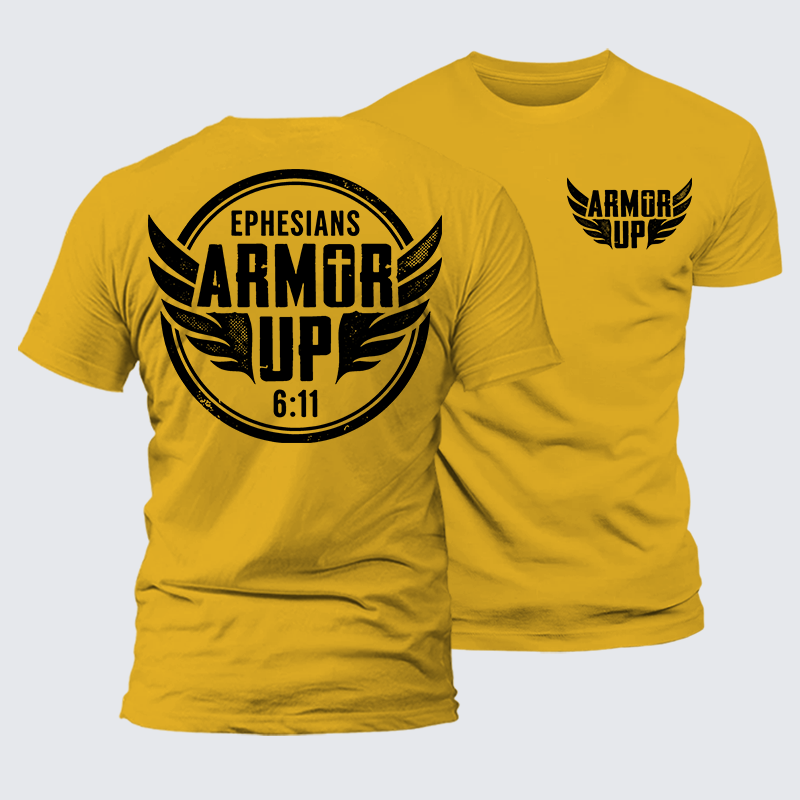 Armor Up Jesus God Christian Premium Mercerized Cotton Tee