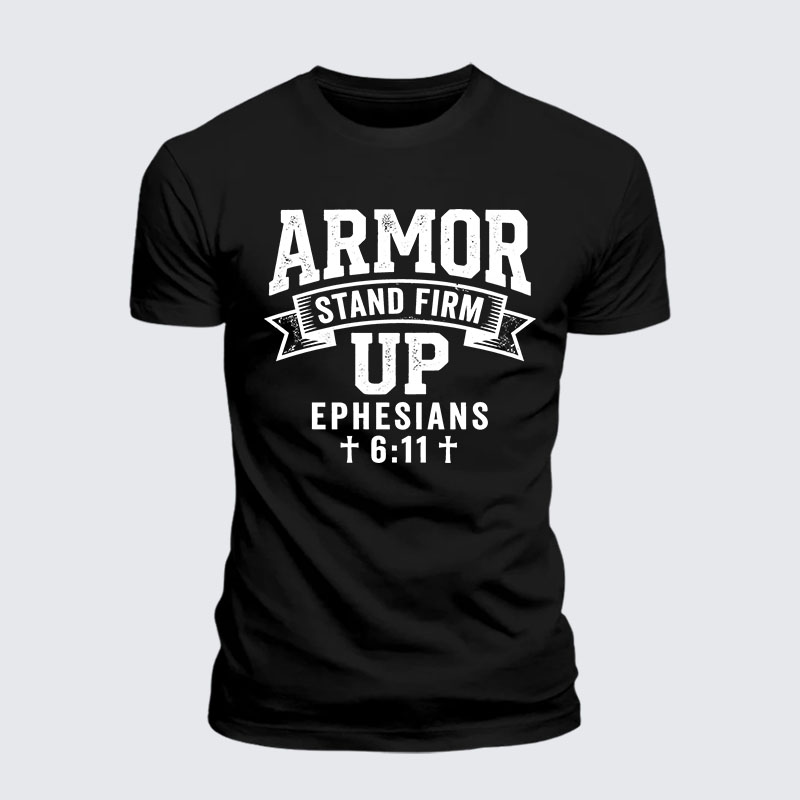 Armor Up Jesus God Christian Premium Mercerized Cotton Tee