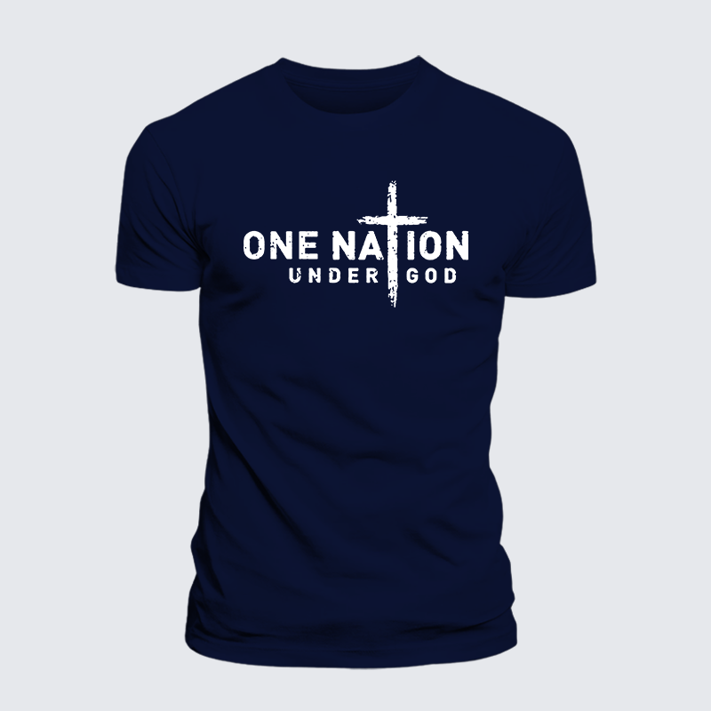 One Nation Under God Cross Jesus God Christian Cotton T-Shirt