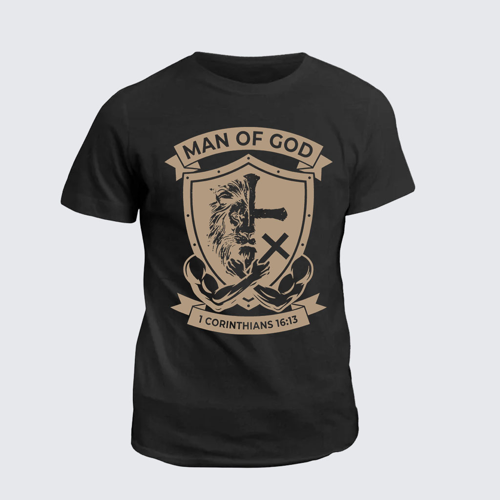 Man of Faith Jesus God Christian Cotton T-Shirt