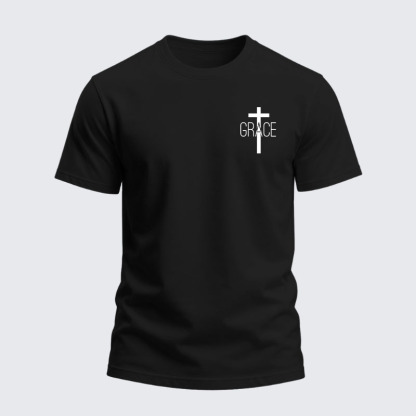 Heavyweight Cotton Tee -Grace Cross
