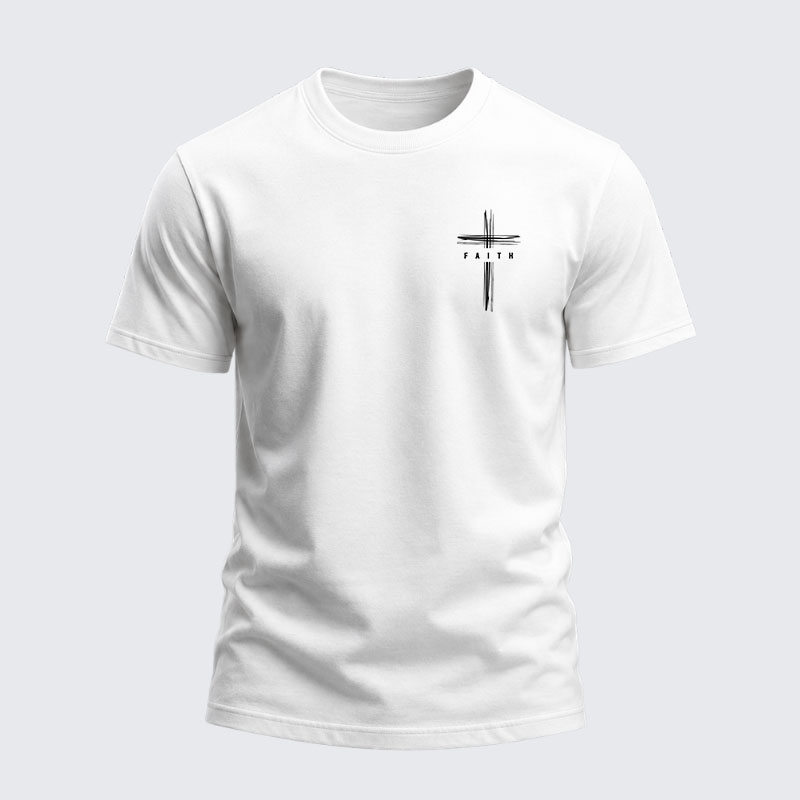 Heavyweight Cotton Tee -Faith Cross