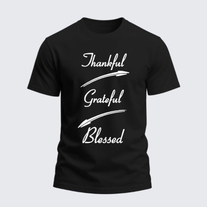 Heavyweight Cotton Tee - Thankful Grateful Blessed