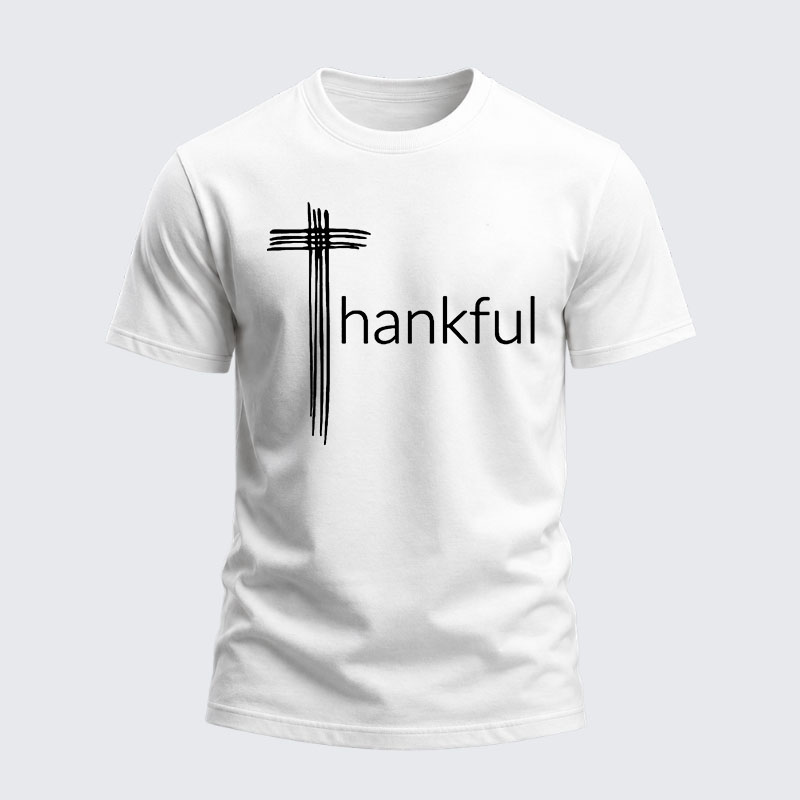 Heavyweight Cotton Tee -Thankful Cross