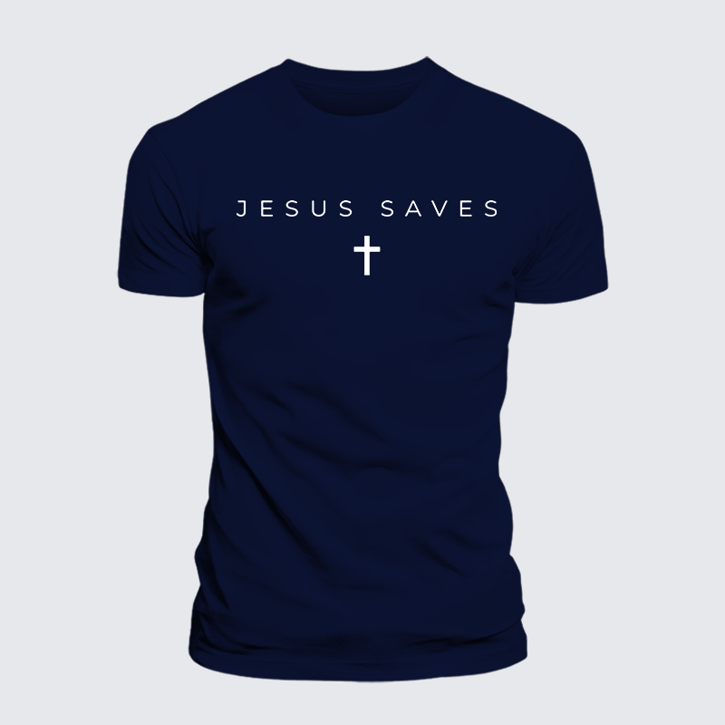 Jesus Saves Jesus God Christian Cotton T-Shirt