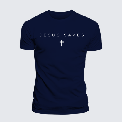Jesus Saves Jesus God Christian Cotton T-Shirt