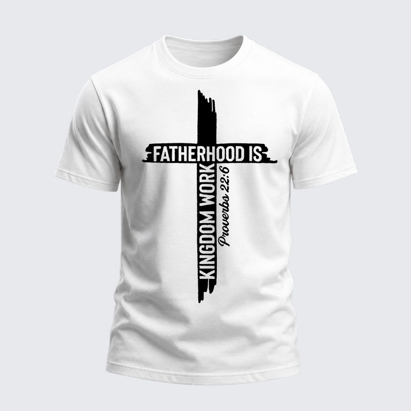 Heavyweight Cotton Tee - Fatherhood is Kingdom Work