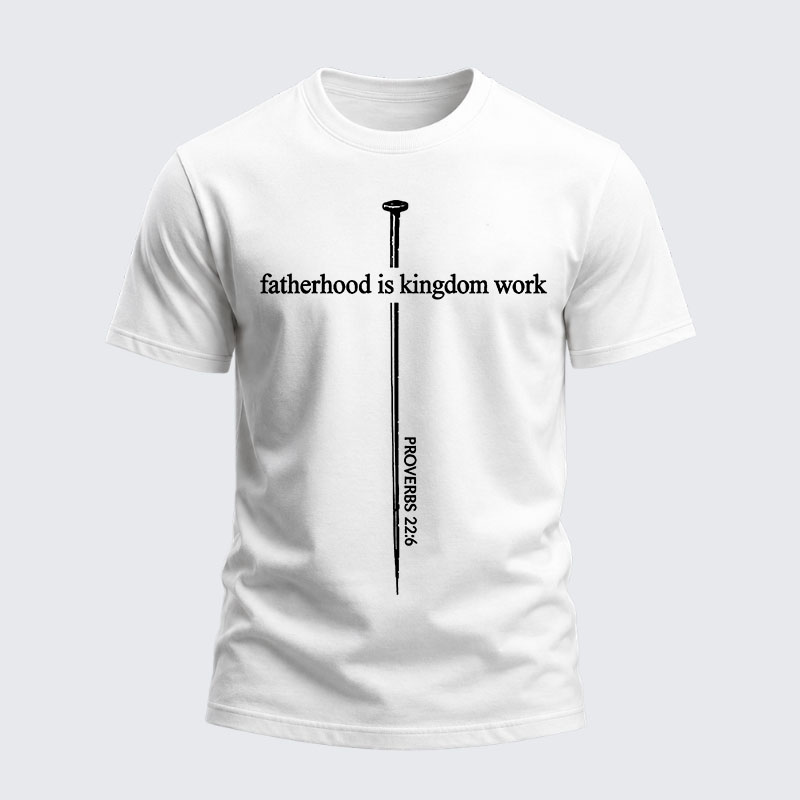 Heavyweight Cotton Tee - Fatherhood is Kingdom Work