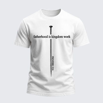 Heavyweight Cotton Tee - Fatherhood is Kingdom Work