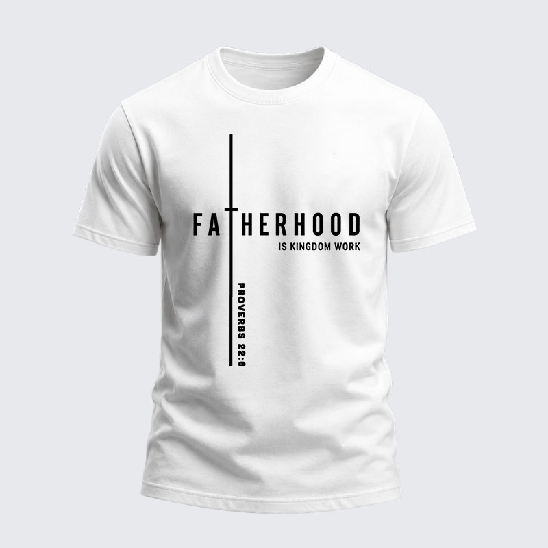 Heavyweight Cotton Tee - Fatherhood is Kingdom Work