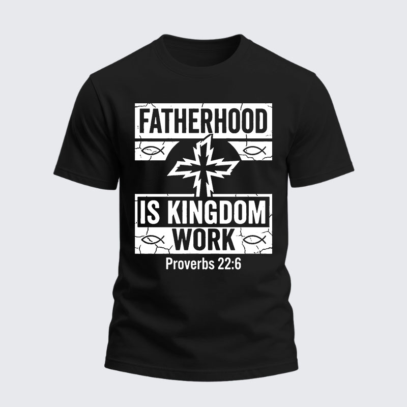 Heavyweight Cotton Tee - Fatherhood is Kingdom Work