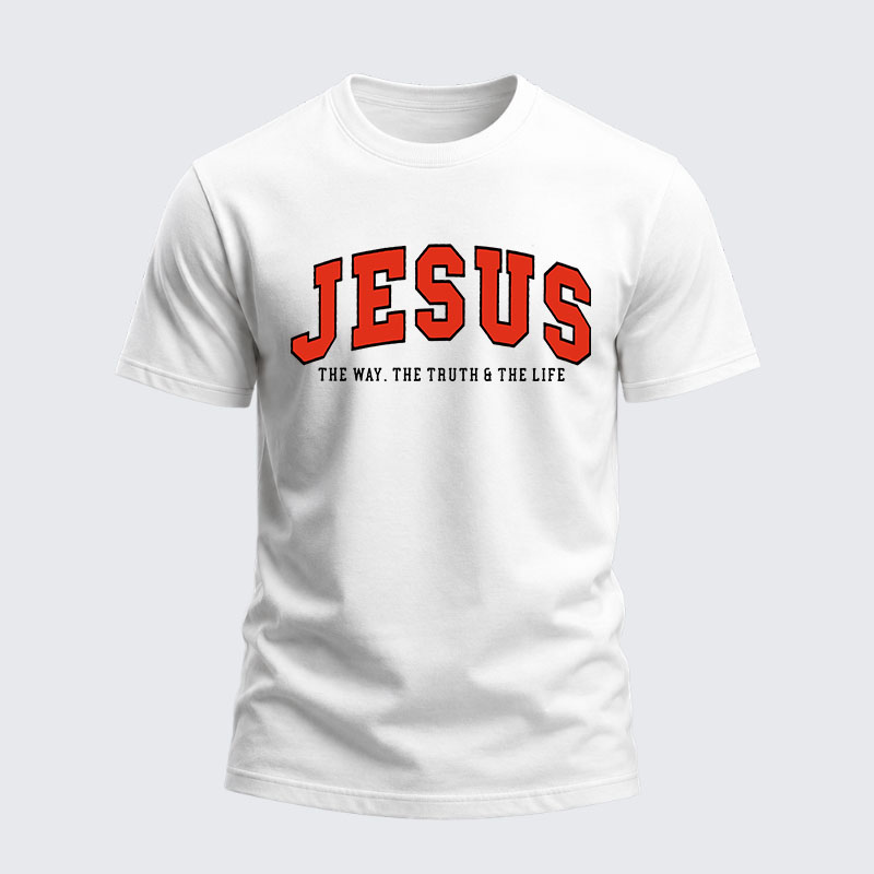 Heavyweight Cotton Tee - Jesus The Way The Truth And The Life