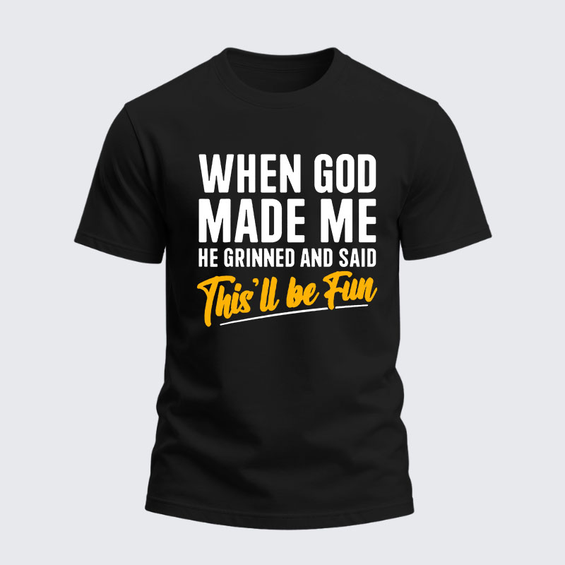 Heavyweight Cotton Tee - When God Made Me