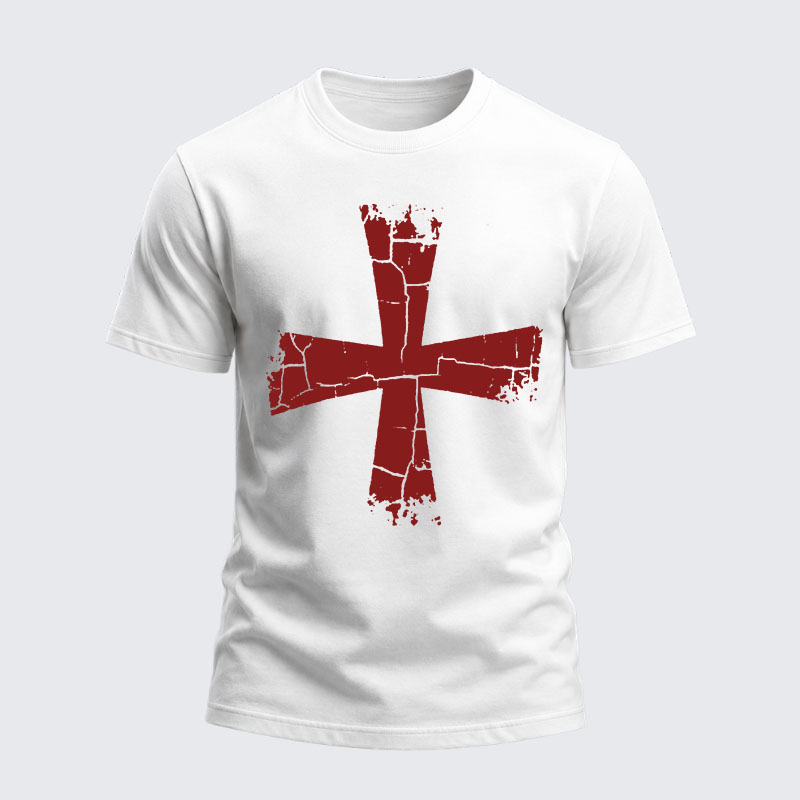 Heavyweight Cotton Tee - Knights Templar Crusader Cross