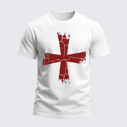 Heavyweight Cotton Tee - Knights Templar Crusader Cross