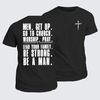 Classic Cotton Tee -  Pray Worship Lead Your Family