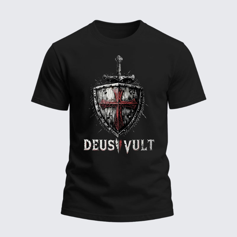 Man Of God Husband Dad Jesus God Christian Cotton T-Shirt
